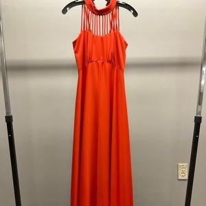 Vintage 1970’s orange full length formal